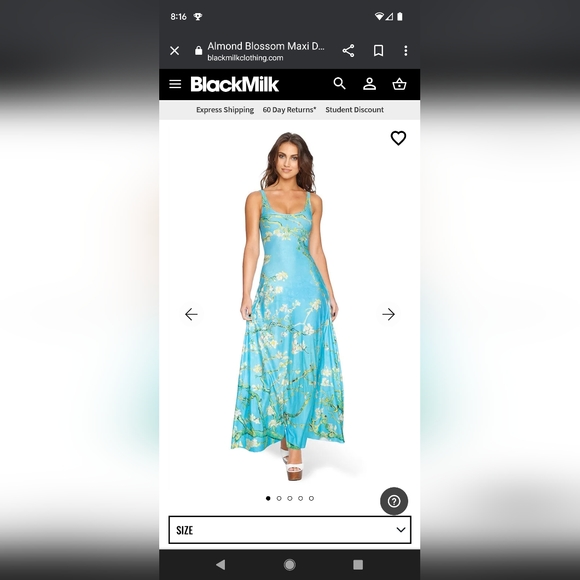 ALMOND BLOSSOM MAXI DRESS - LIMITED - Picture 1 of 2